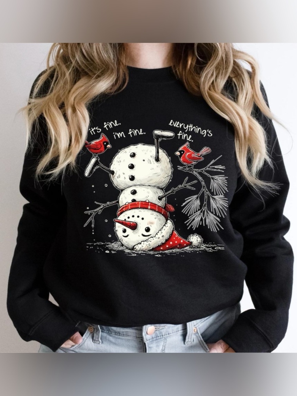 Sweatshirt Snowman, Holiday Sweater, Cute Snowman Sweatshirt